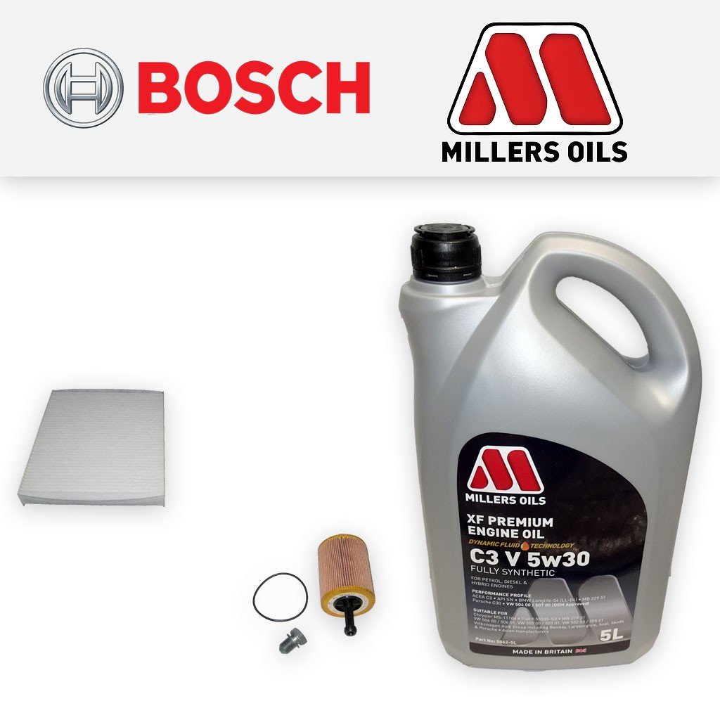 SERVICE KIT for SKODA ROOMSTER (5J) 1.9 TDI OIL CABIN FILTER +5w30 OIL 2006-2010