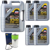 MotoröL Set Top Tec 4100 5W-40 Liqui Moly 9 Liter + ÖLfilter FüR Daewoo Musso