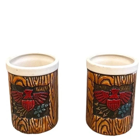 Vintage Napcoware Era American Eagle Colonial Themed Glasses