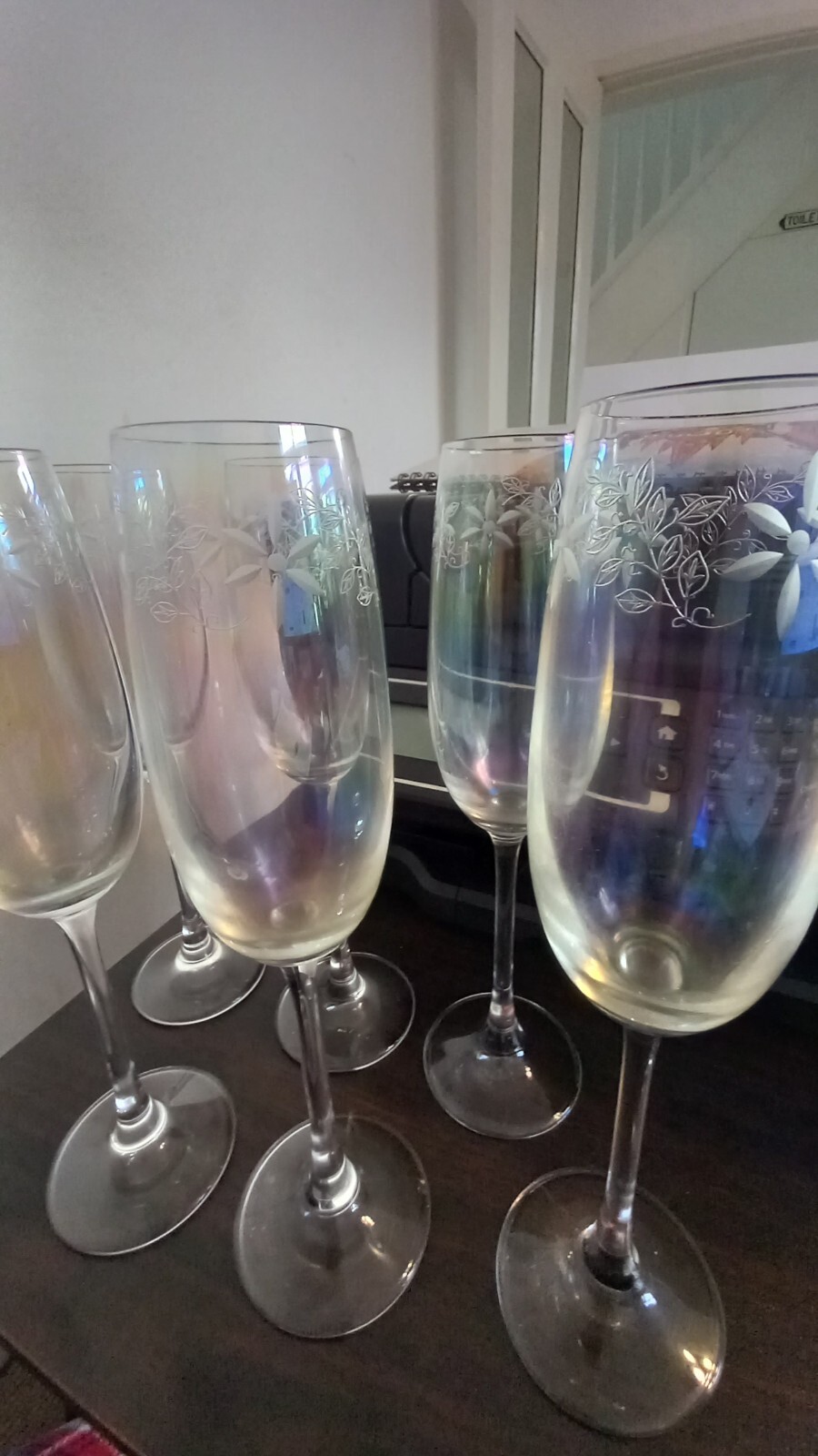 Iridescent champagne glasses x6 eBay