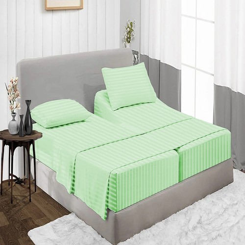 Egyptian Cotton Awesome 5 PCs Split Sheet Set AU Select Size & TC Stripes Colors - Imagen 10 de 24
