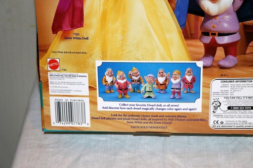 Vtg 1992 Mattel Snow White and Dopey&Sneezy Stackable Dolls MIB NRFB NOS - Picture 7 of 10