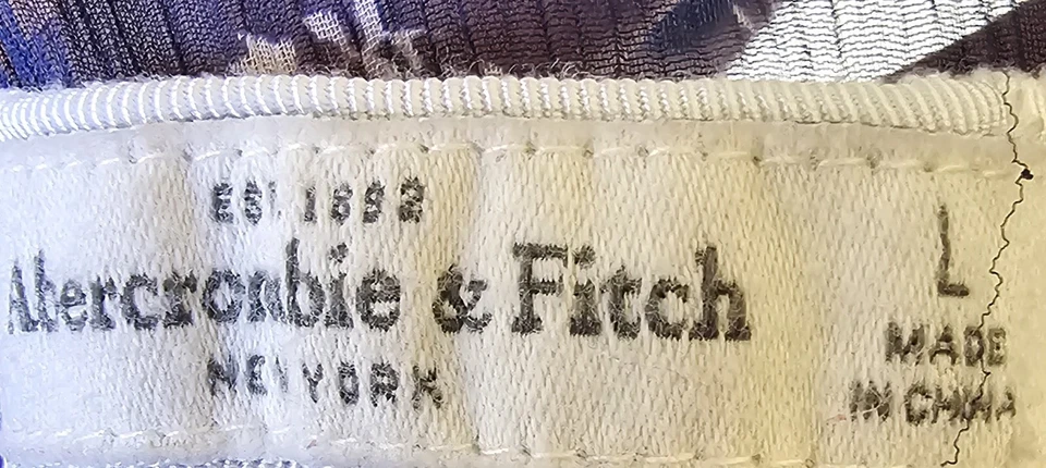 Abercrombie & Fitch Womens Shirt Top Blouse Size L Large Blue White Paisley - Image 2 of 4