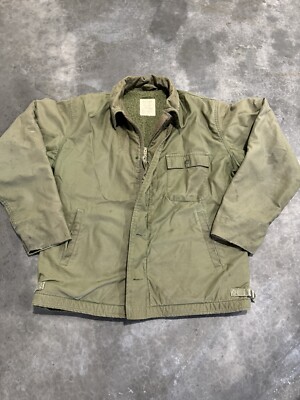 VINTAGE USN US NAVY A2 DECK JACKET COLD WEATHER 1983 SIZE LARGE | eBay