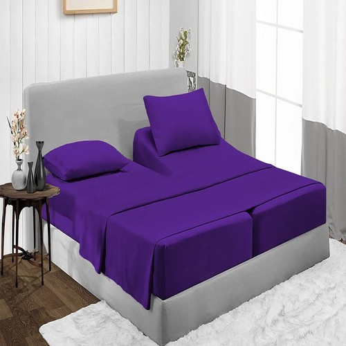 100% Egyptian Cotton 1000 Thread Count Luxury 5 PCs Adjustable Split Sheet Set - Picture 47 of 79