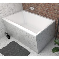 Vasca da bagno vasca acrilica 120x70 rivestimento polistirolo piedi sifone silicone OMAGGIO