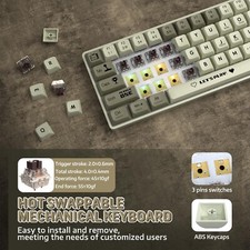 AJAZZ AK680 60% Wired Mechanical Gaming Keyboard,Hot-Swappable Rainbow Backlit 21