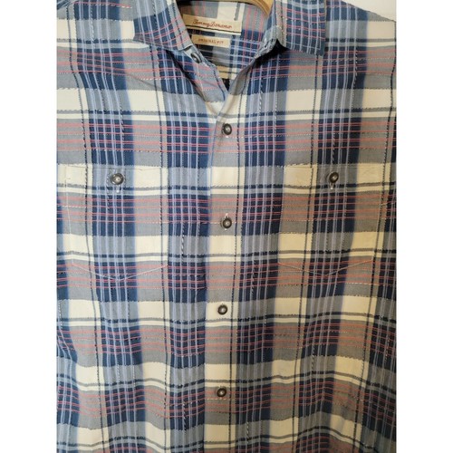 Camisa Tommy Bahama 75% Seda Multicolor Abotonada Manga Corta Talla Grande - Imagen 4 de 7