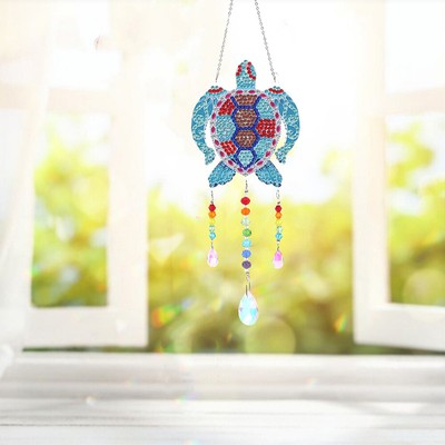 DIY Diamond Painting Light Catcher Hanging Crystal Wind Chime (Sea Turtle)