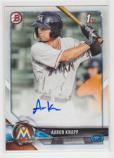 AARON KNAPP 2018 Bowman Paper Prospect Rookie Auto Miami Marlins RC