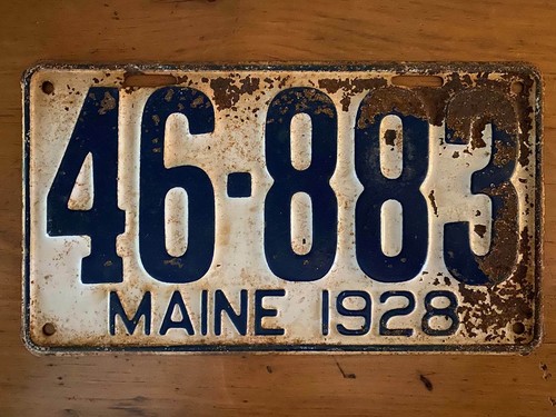 1928 Maine Nummernschild Oldtimer Kennzeichen # 46-883 - Bild 1 von 4