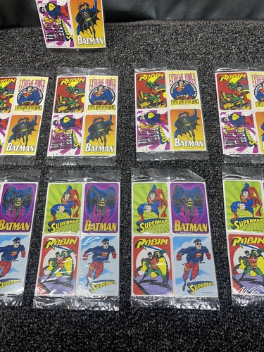 Vintage Sealed 44 Superboy Superman Batman Robin Stickers 1995 Walmart Kids Meal - Picture 3 of 16