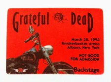 Grateful Dead Backstage Pass Albany New York NY 3/28/93 3/28/1993 HD Motorcycle