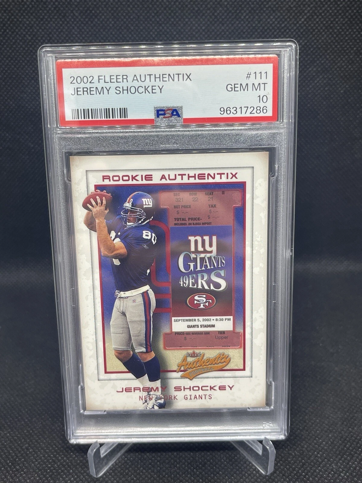 Jeremy Shockey Fleer Authentix #111 Base