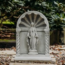 Kapelle Madonna heilige Maria  Steinfigur 65 cm 60 kg Weißbeton frostsicher