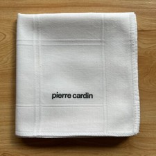 HANDKERCHIEF VINTAGE MEN'S POCKET SQUARE ART WHITE STRIPED COTTON 18" A1132