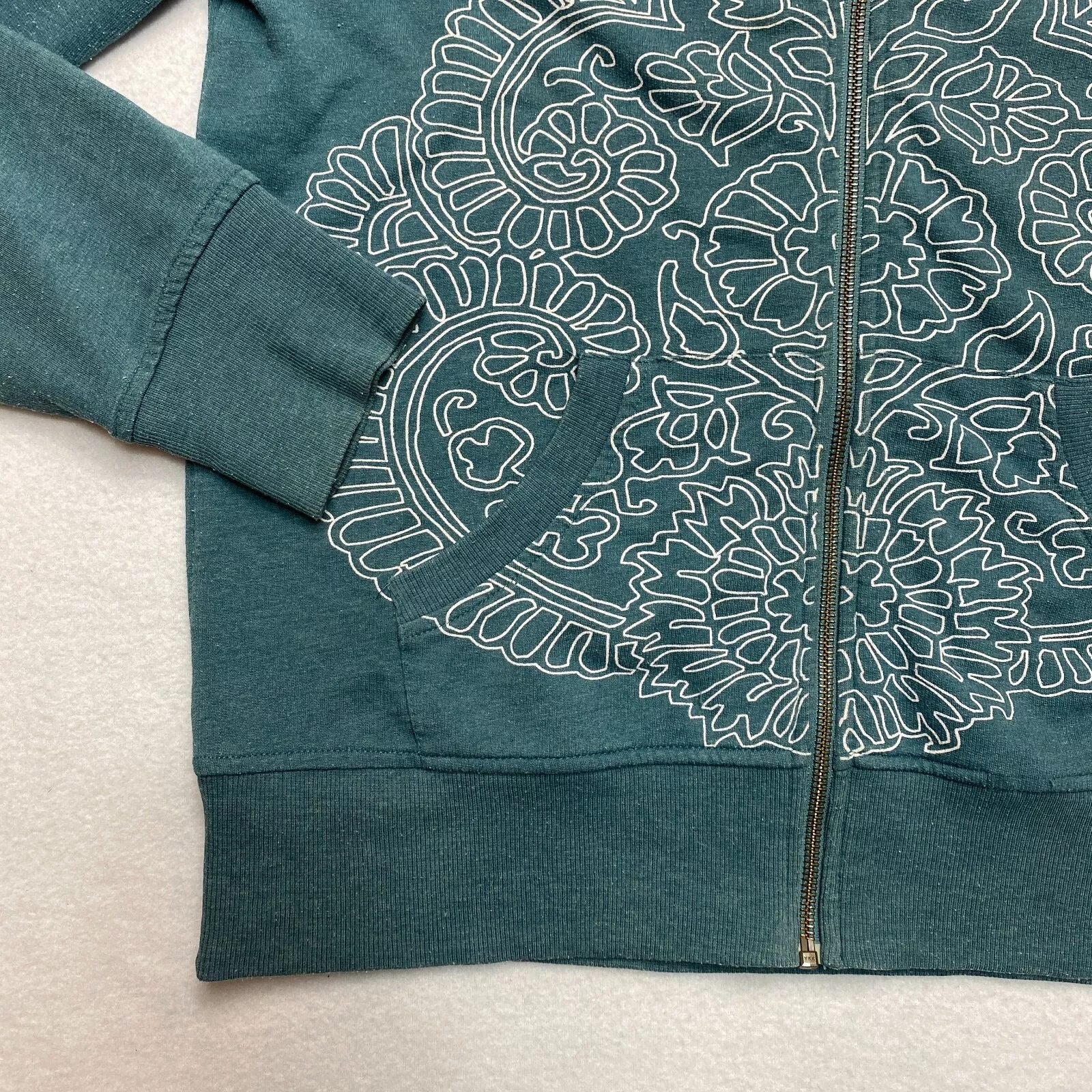 prana full zip geometric print hoodie