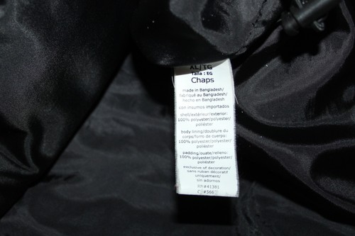 Excellent Chaps Black Full Zip Quilted Puffer Vest, XL, Black - Picture 9 of 9