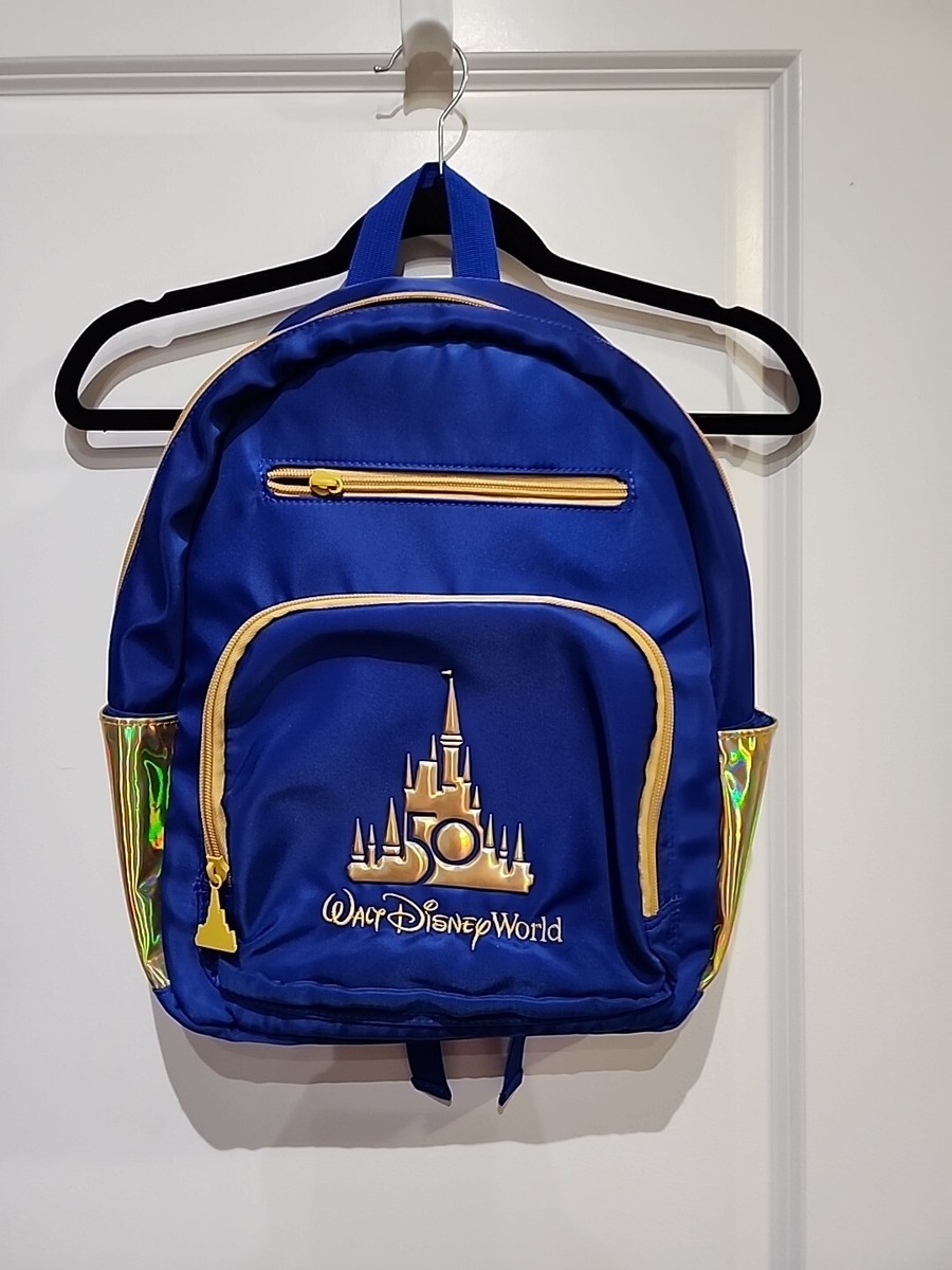 Disney Park 50th Anniversary Blue And Gold Back Pack WDW | eBay
