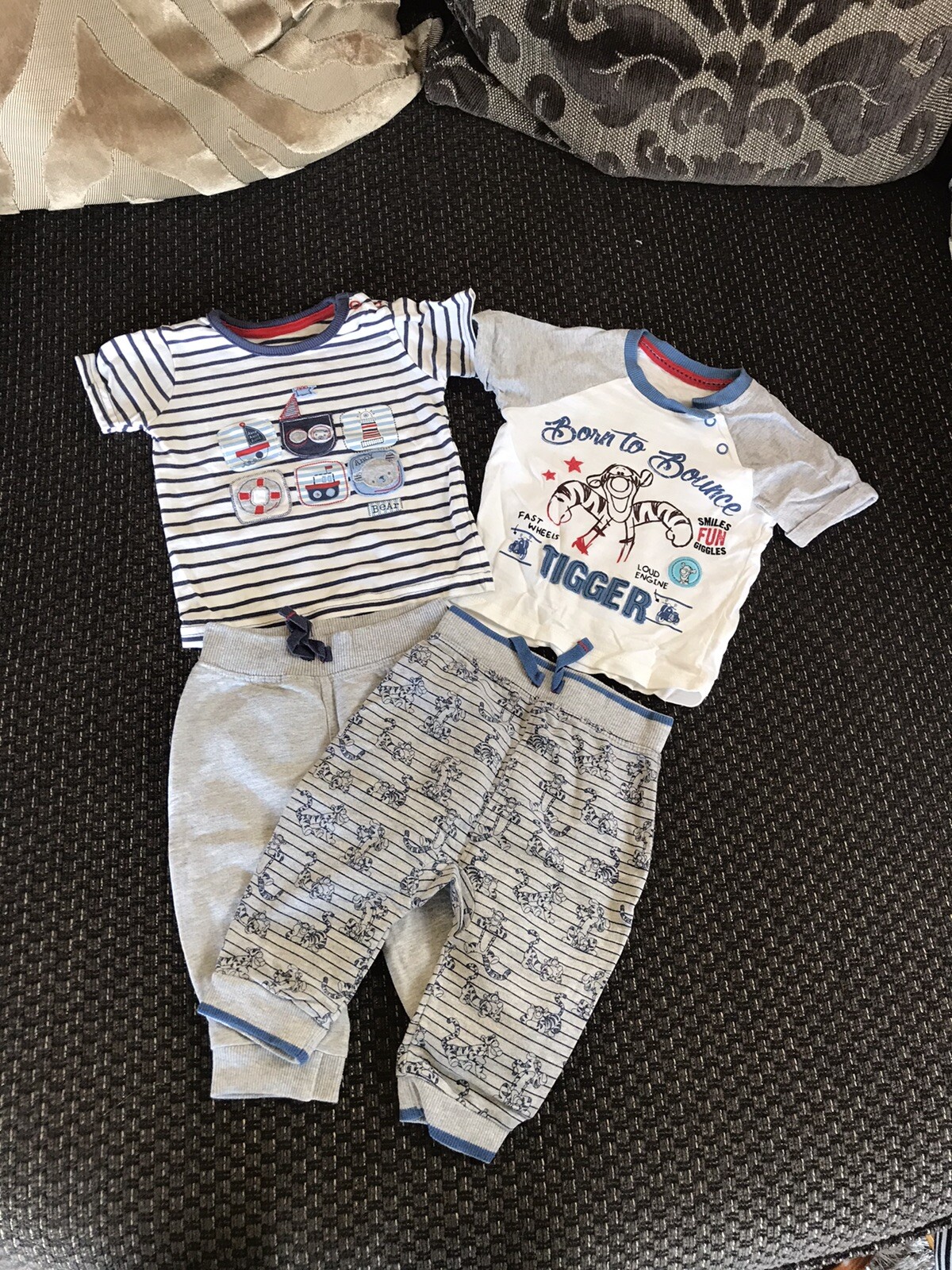 Asda George Boys 2 X T-shirt And 2 X Joggers - Size 3-6 Months