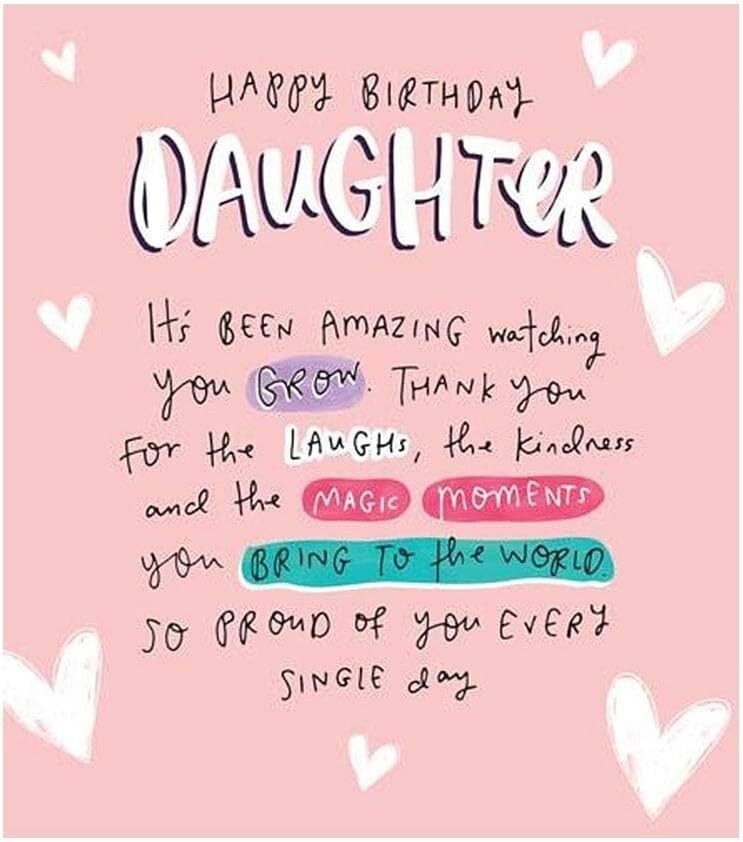 Amazing Daughter Watch You Grow Birthday Card – Magic Moments Greeting Card