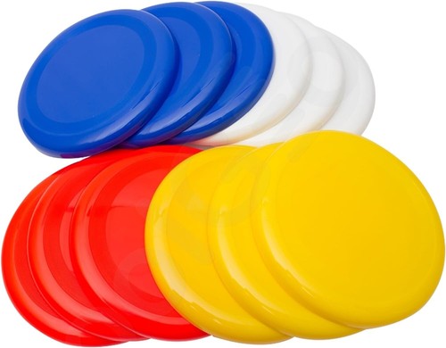 10-Inch Lightweight Flying Discs in 4 Vibrant Colors – 12-Pack for All Ages - Picture 2 of 3