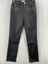 NEW Frame Jeans Womens Sz 28 Le Sylvie Black Noir Wash Straight Leg High Rise