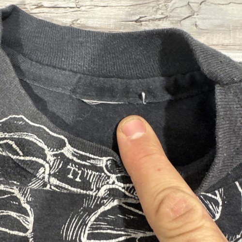 T-shirt nera vintage Anatomy Leslie Arwin Skeleton 1978 taglia S punto singolo - Foto 4 di 9