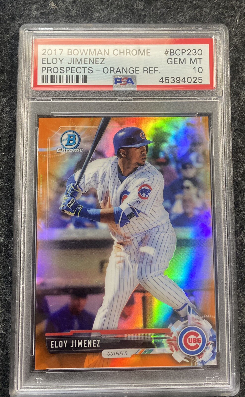 Eloy Jimenez Rc Rookie 2017 Bowman Chrome Orange Refractor # /25 PSA 10 Gem