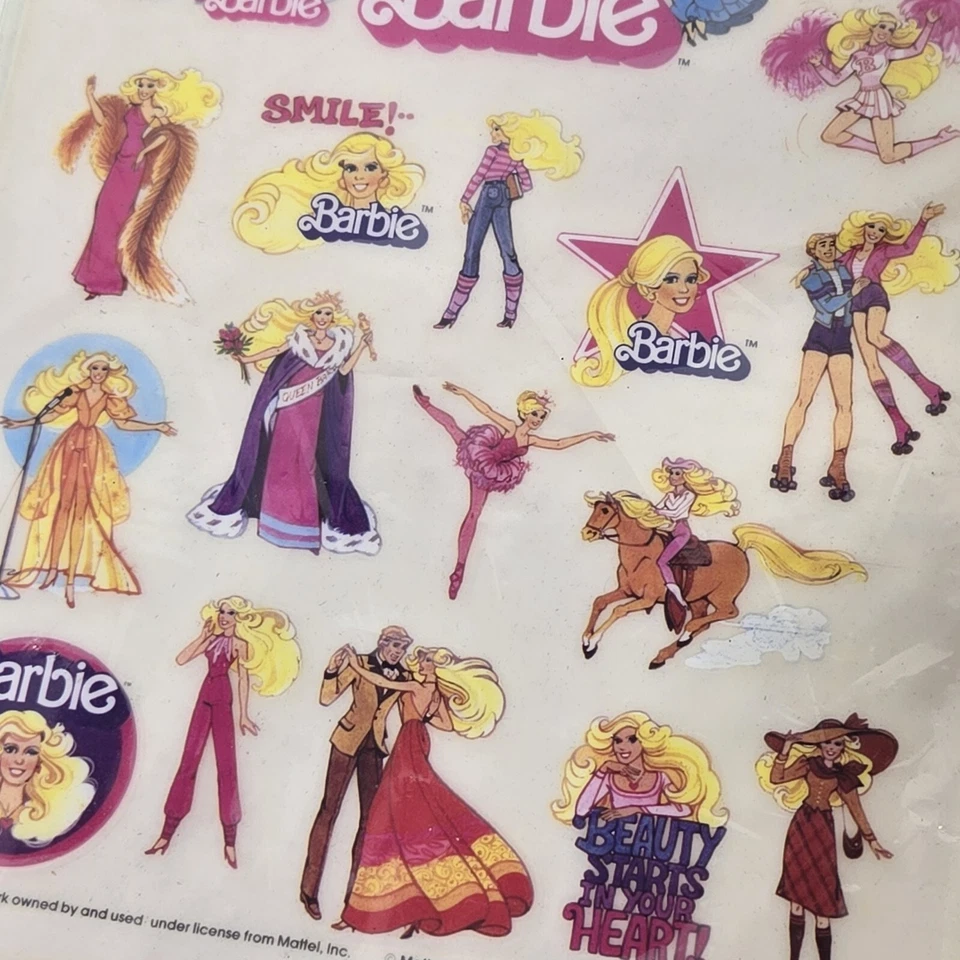 Barbie Rub N Play Transfers COLORFORMS 1983 Fashion Talent Show NOS años 80 Foto 3 de 4