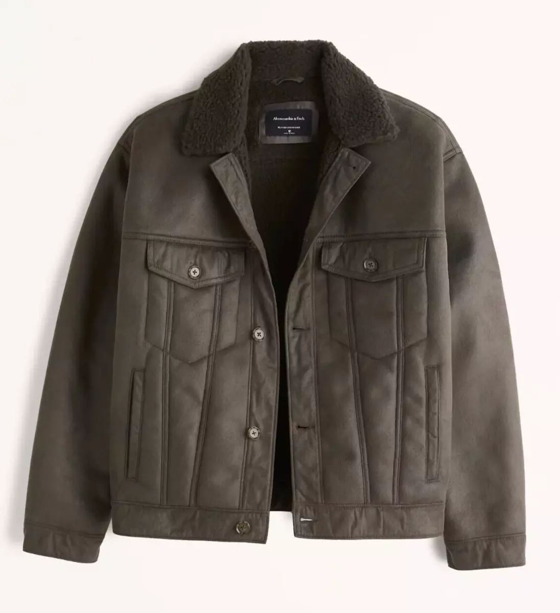 New Abercrombie & Fitch - Relaxed Vegan Suede Trucker Jacket Size Small $160