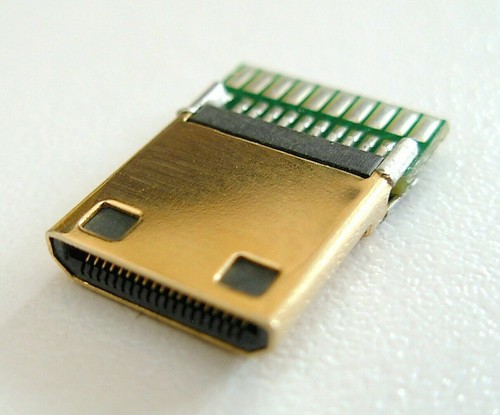 2x Connecteur avec PCB Mini HDMI Male plaqué Or Connector 19 pins gold plated - Photo 5/11