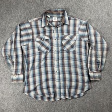 VINTAGE 1980 Western Olympic Games Shirt XL Levis Strauss Button Front Plaid