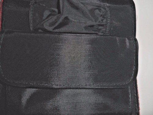 Cartera/billetera de terciopelo y terciopelo bandolera rojo oscuro patrón rosa noche - Imagen 5 de 6