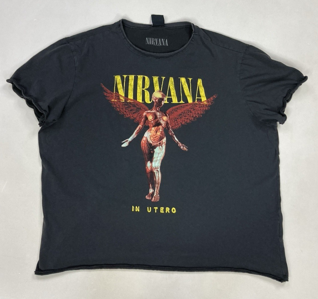 Amplified Nirvana In Utero Graphic T-shirt Women XXL Charcoal Gray