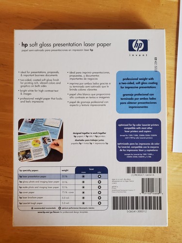 HP 200-arkusz 8,5x11 litera miękki połysk drukarka laserowa kolor papieru mono biały mat - Zdjęcie 6 z 11