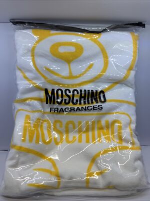 BRAND NEW MOSCHINO Toy 2 Teddy Bear Beach Summer Soft Towel NEW White Yellow 