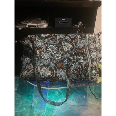 Vera Bradley Java Blue Large Duffel Bag - Rare Retired Pattern