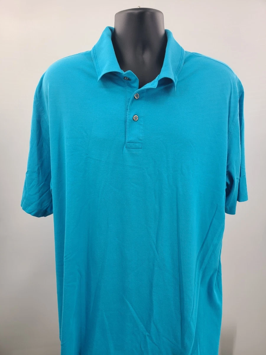 Foundry Polo Shirt Adult 2XLT TALL Aqua Blue Golf Golfer Casual Outdoor Men