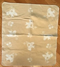 Soft vintage Reversible Baby Crib Blanket Tan Birds Throw Soft Cotton Rayon