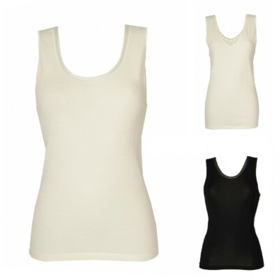 Damen Bluse breite Schulter mit Rand vorne gearbeitet 85% Merinowolle und 15% s