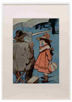 Sancha La Vie en Rose 1903 Can I help you Papa A3 A4 gerahmter Druck Bild