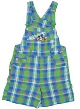 1990s Vintage Disney Mickey Mouse Plaid Overalls Size S