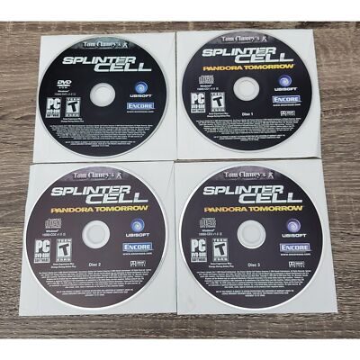 Set of 4 Ubisoft 2002 Tom Clancys Splinter Cell DVD-ROM 0-3 Disc Pre-Owned
