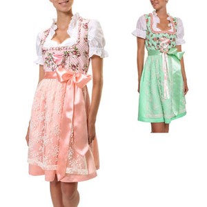 Dirndl Trachtenkleid 3 Teiliges Set Oktoberfest Wiesn Größen Gr 34-54 Kleid