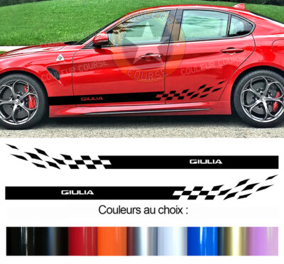2 X UNTERE STREIFEN FÜR ALFA ROMEO GIULIA DECO TÜR AUFKLEBER BD424-15