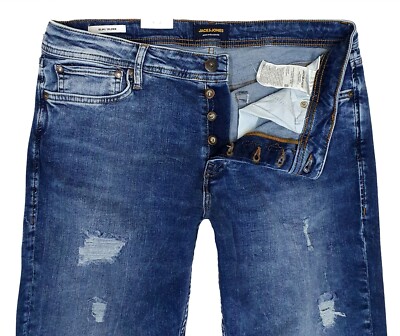JACK JONES Herren Blue Denim Jeans Hose Glenn Men mit Stretch Topware NEU 