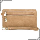 Womens Wristlet Leather Handbag Army Green Plain Travel Purse Business Bag