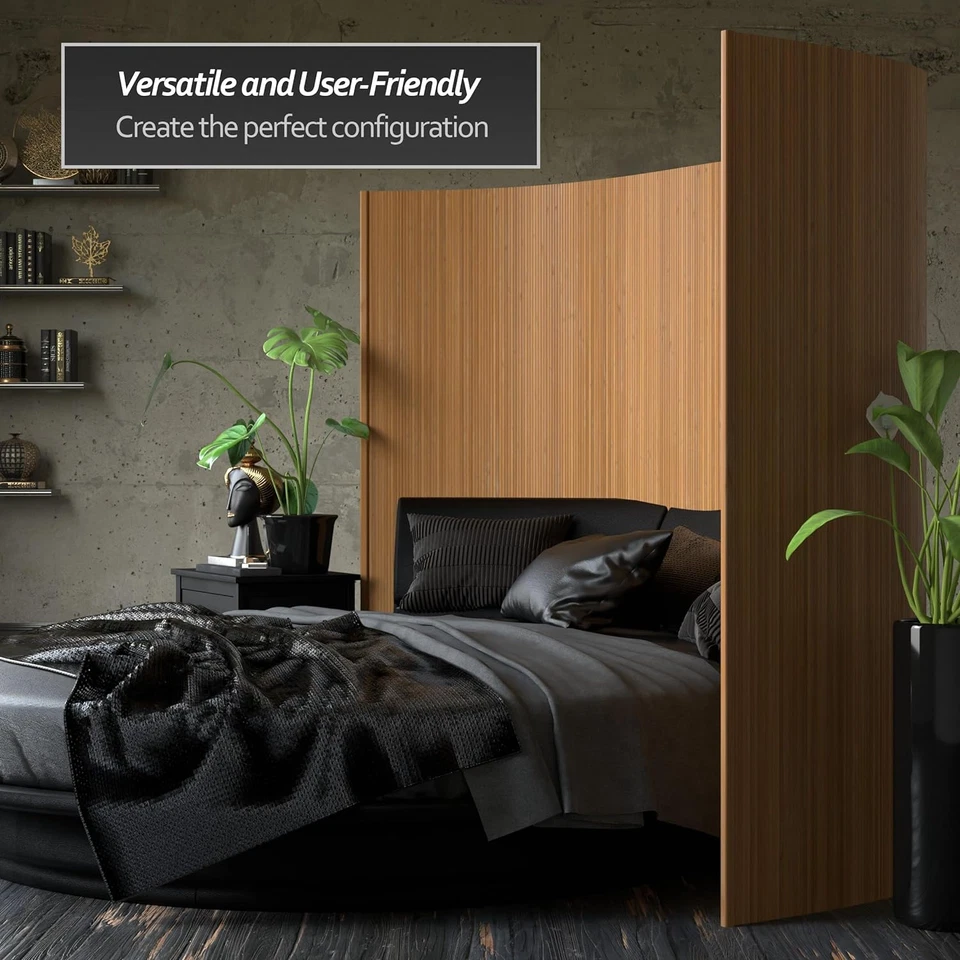 6 pies Pantalla alta de bambú ondulada - Natural Foto 4 de 4