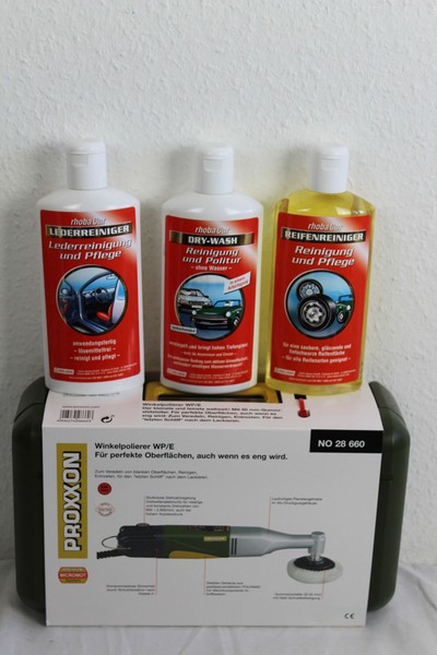 Set Proxxon 28660 Winkelpolierer Wp/E Mit ZubehöR +Dry- Wash+081014+081007-image